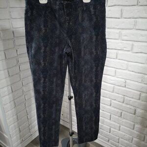 Calvin Klein Jeans Ladies Navy Size 14 Snake/Reptile Print Straight Leg Jeans